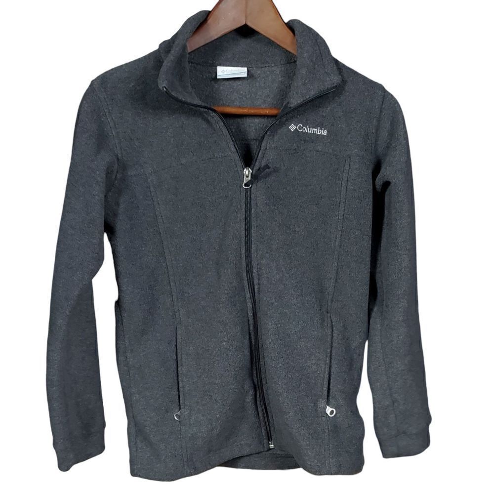 Columbia Jacket Girls Size XL Gray Fleece Full Zip Warm Pockets Outdoor Comfy